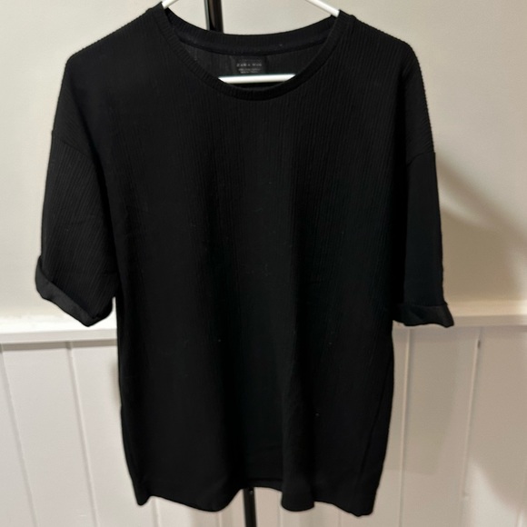 Zara Textured Shirt (Black) - Picture 1 of 3